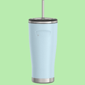 Chic Stainless Steel Insulated Travel Companion Straw Tumbler