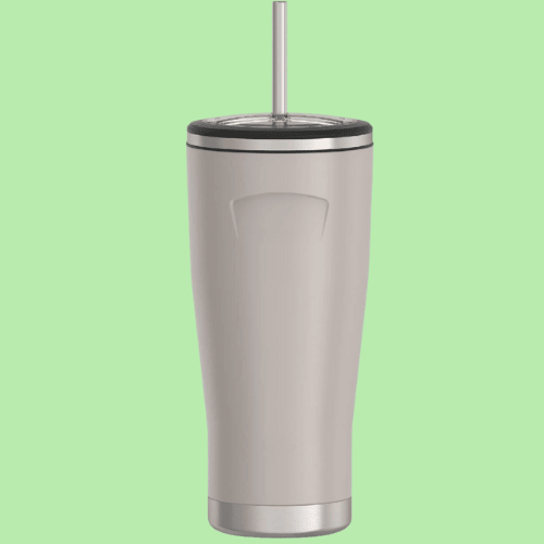 Chic Stainless Steel Insulated Travel Companion Straw Tumbler