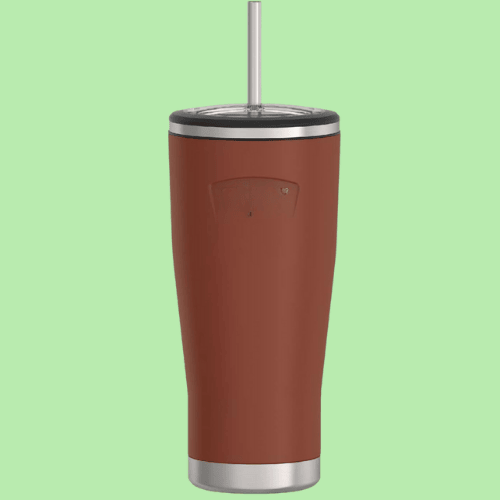 Chic Stainless Steel Insulated Travel Companion Straw Tumbler