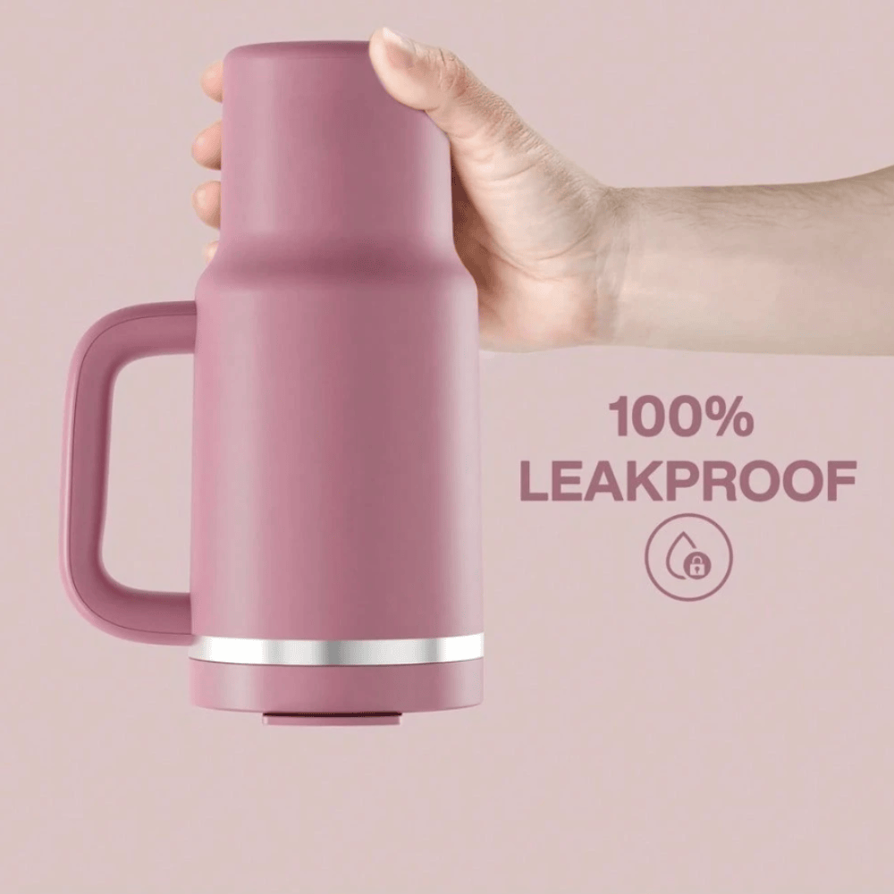 40oz Leakproof Tumbler with Straw & Handle - 24H Ice Retention Stainless Steel Cup - Turkish Rose