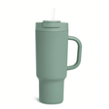 40oz Sage Green Tumbler with Handle & Straw - 50H Cold Insulation - Leakproof Travel Mug