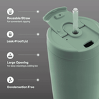 40oz Sage Green Tumbler with Handle & Straw - 50H Cold Insulation - Leakproof Travel Mug