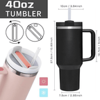 Goth Butterfly 40oz Tumbler with Handle | Dark Aesthetic Stainless Steel Travel Mug