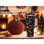 Goth Butterfly 40oz Tumbler with Handle | Dark Aesthetic Stainless Steel Travel Mug