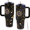 Tarot Black 40oz Tumbler with Handle | Witchy Gothic Stainless Steel Travel Mug