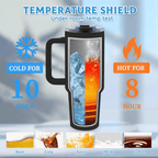 Tarot Black 40oz Tumbler with Handle | Witchy Gothic Stainless Steel Travel Mug