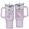 "To My Wife" Purple 40oz Tumbler with Handle | Romantic Anniversary Gift from Husband