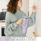 "To My Wife" Purple 40oz Tumbler with Handle | Romantic Anniversary Gift from Husband