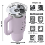 "To My Wife" Purple 40oz Tumbler with Handle | Romantic Anniversary Gift from Husband