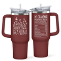 "Best Grandma" Red 40oz Tumbler with Handle | Heartwarming Gift from Grandkids