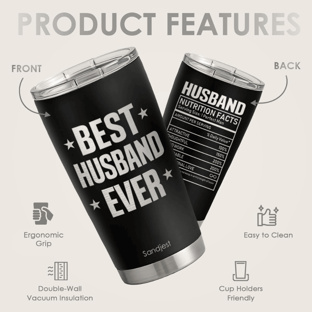 Best Husband Ever 20oz Tumbler | Stainless Steel Travel Coffee Mug for Him