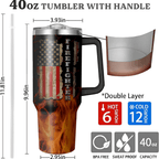 Firefighter Pride 40oz Tumbler with Handle | Stainless Steel Gift for Firemen