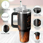 Firefighter Pride 40oz Tumbler with Handle | Stainless Steel Gift for Firemen
