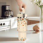 30oz Classic Floral Tumbler with Handle | Insulated Travel Cup with Straw