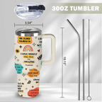 30oz Empowered Black Girl Tumbler with Handle | Inspirational Travel Cup
