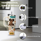 30oz Empowered Black Girl Tumbler with Handle | Inspirational Travel Cup