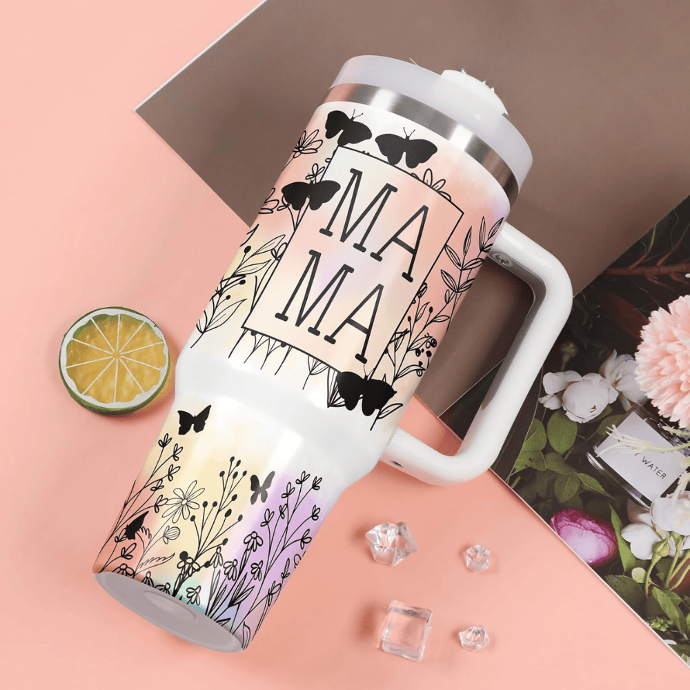 The Ultimate "MaMa" 40oz Tumbler with Handle | Premium Insulated Mother's Day Gift Set
