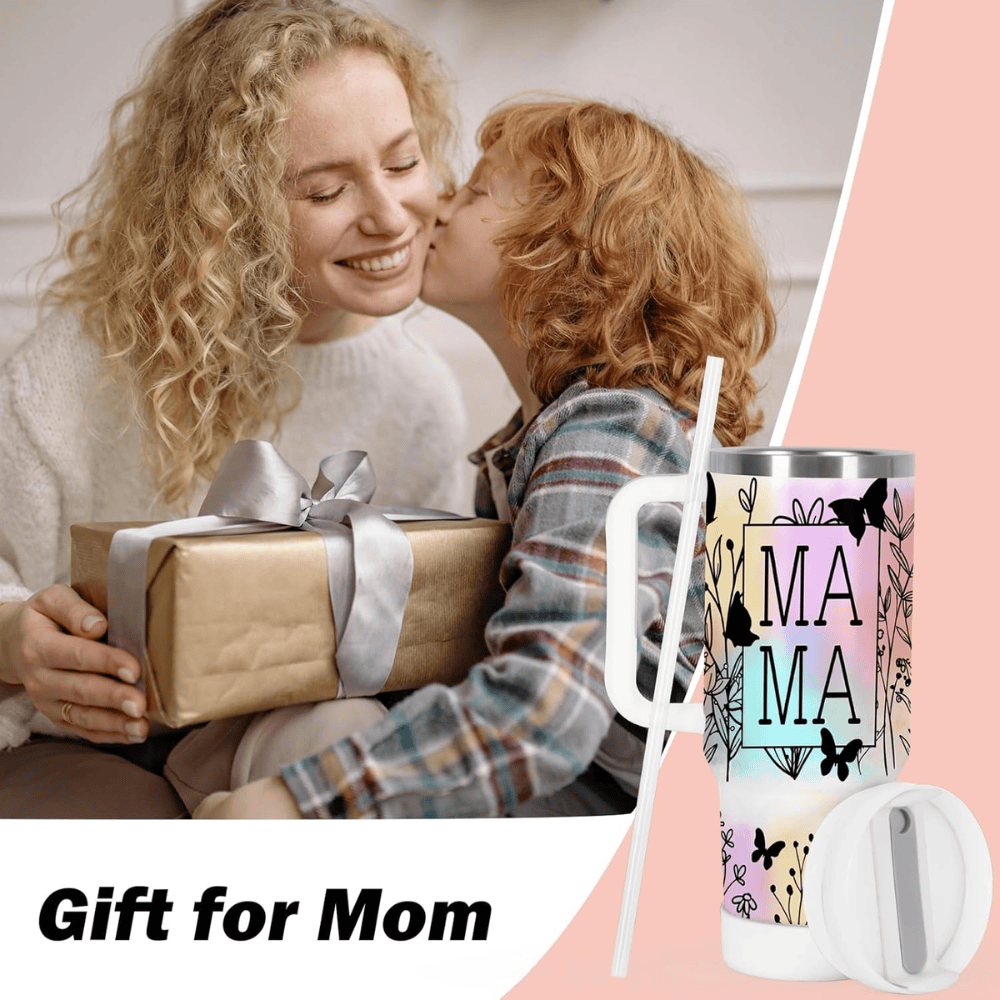 The Ultimate "MaMa" 40oz Tumbler with Handle | Premium Insulated Mother's Day Gift Set