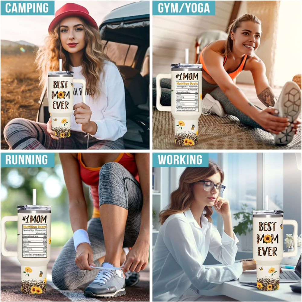 "Best Mom Ever" 40oz Tumbler with Handle | The Ultimate Appreciation Gift for Mom