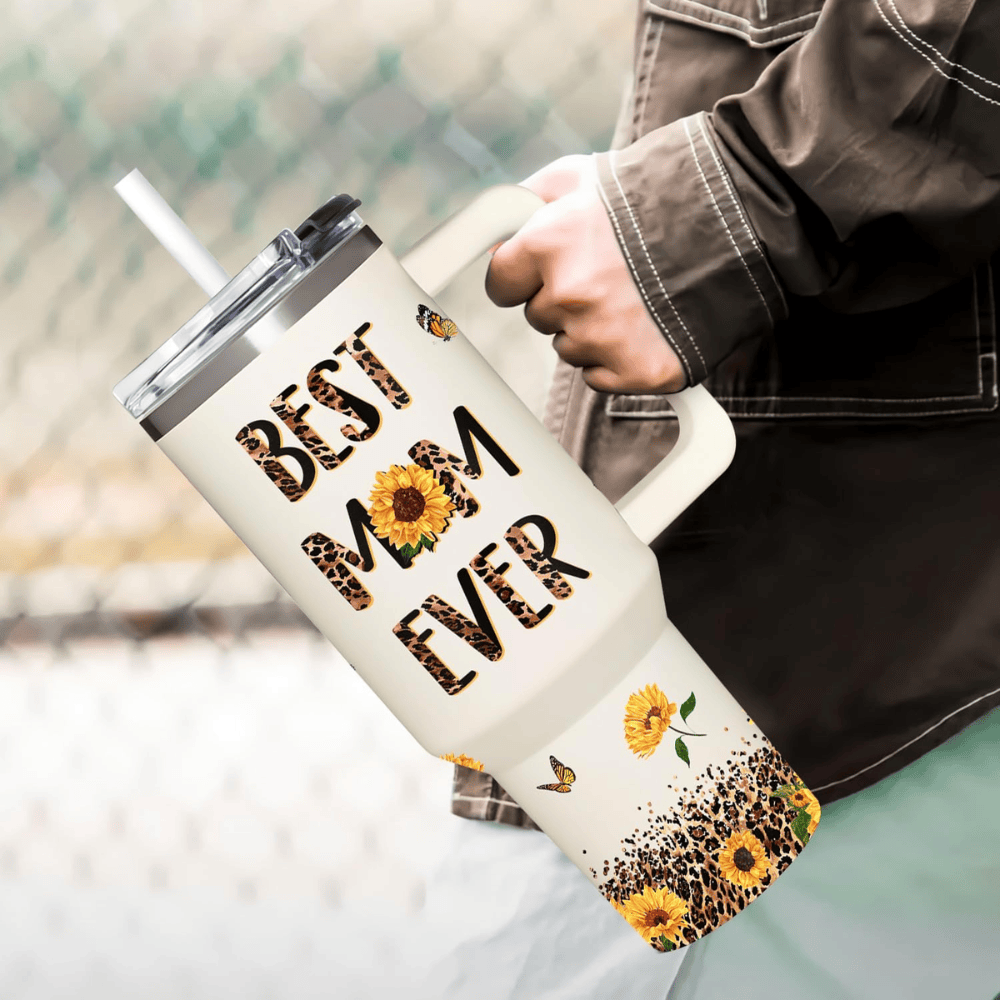 "Best Mom Ever" 40oz Tumbler with Handle | The Ultimate Appreciation Gift for Mom