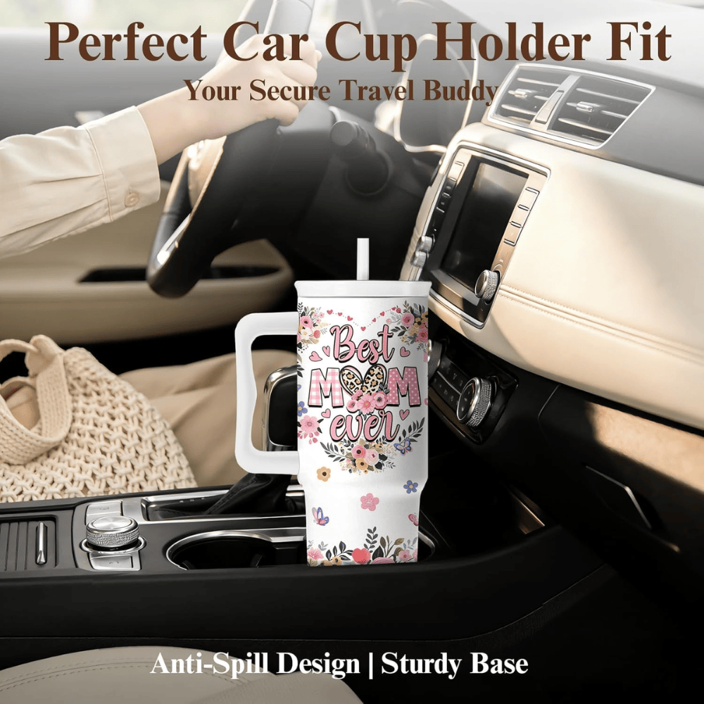 The "#1 Mom" 40oz Insulated Tumbler | "Best Mom Ever" Leak-Proof Travel Mug