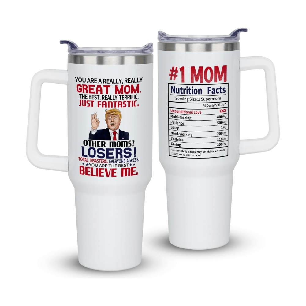 "NO.1 Mom" 40oz Insulated Tumbler | The Ultimate Trophy for the World's Best Mom