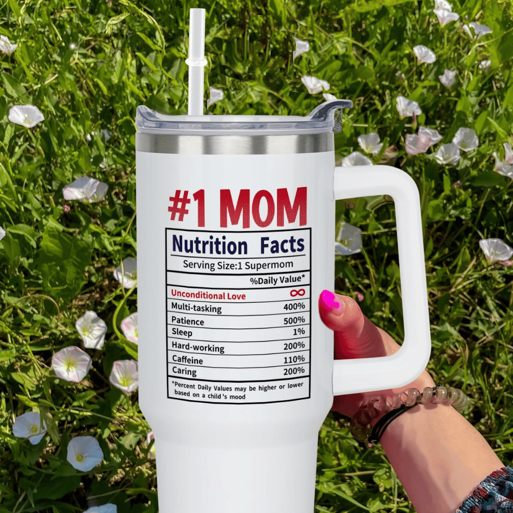 "NO.1 Mom" 40oz Insulated Tumbler | The Ultimate Trophy for the World's Best Mom