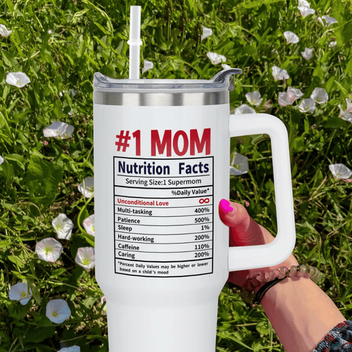 "NO.1 Mom" 40oz Insulated Tumbler | The Ultimate Trophy for the World's Best Mom