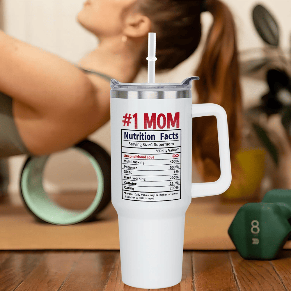 "NO.1 Mom" 40oz Insulated Tumbler | The Ultimate Trophy for the World's Best Mom