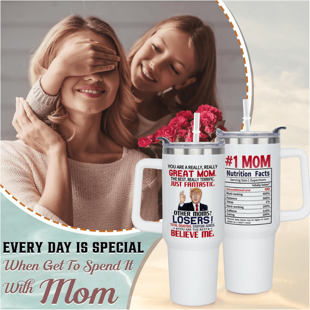 "NO.1 Mom" 40oz Insulated Tumbler | The Ultimate Trophy for the World's Best Mom