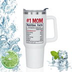 "NO.1 Mom" 40oz Insulated Tumbler | The Ultimate Trophy for the World's Best Mom