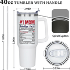"NO.1 Mom" 40oz Insulated Tumbler | The Ultimate Trophy for the World's Best Mom
