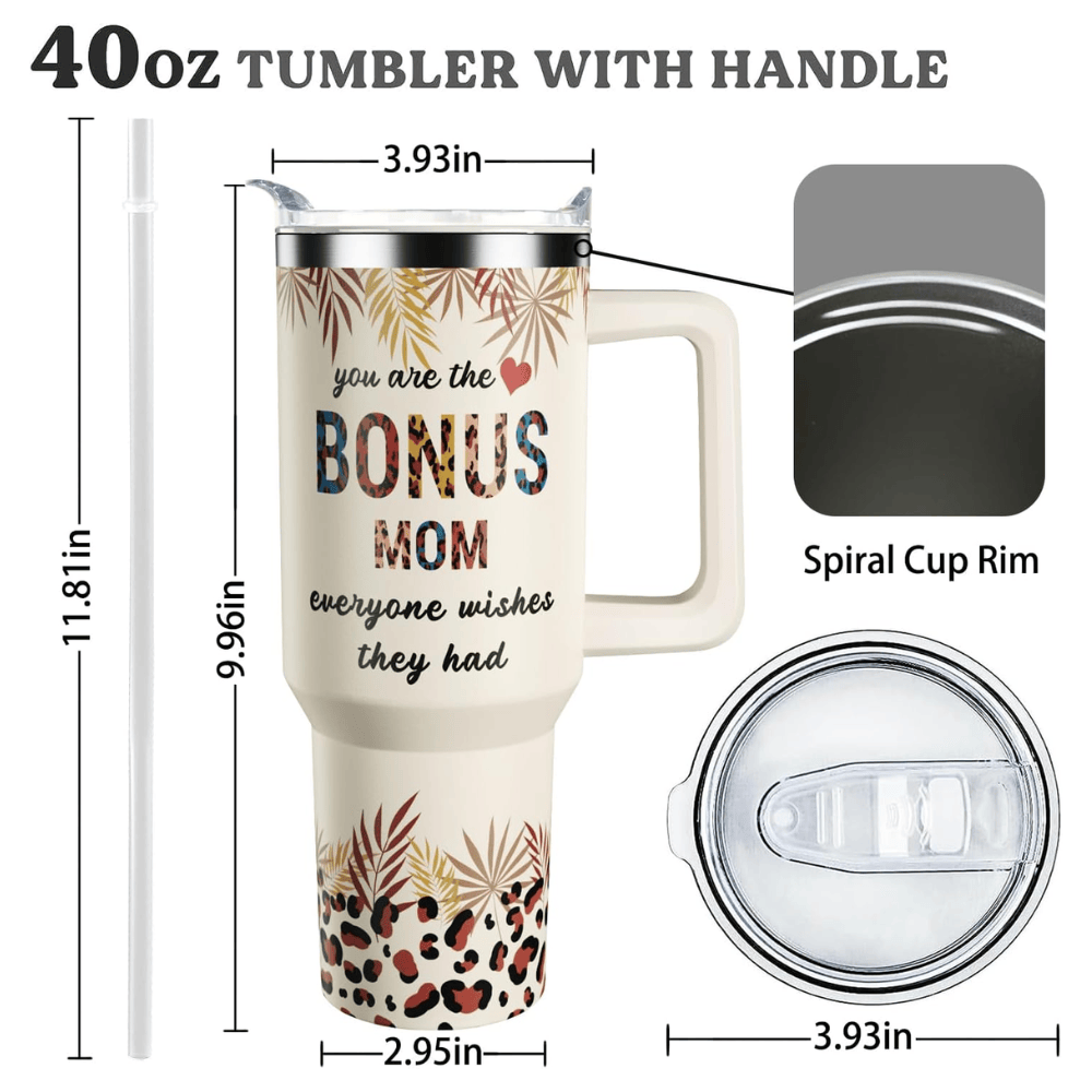 "Best Bonus Mom Ever" 40oz Tumbler | Heartfelt Stepmom Appreciation Gift