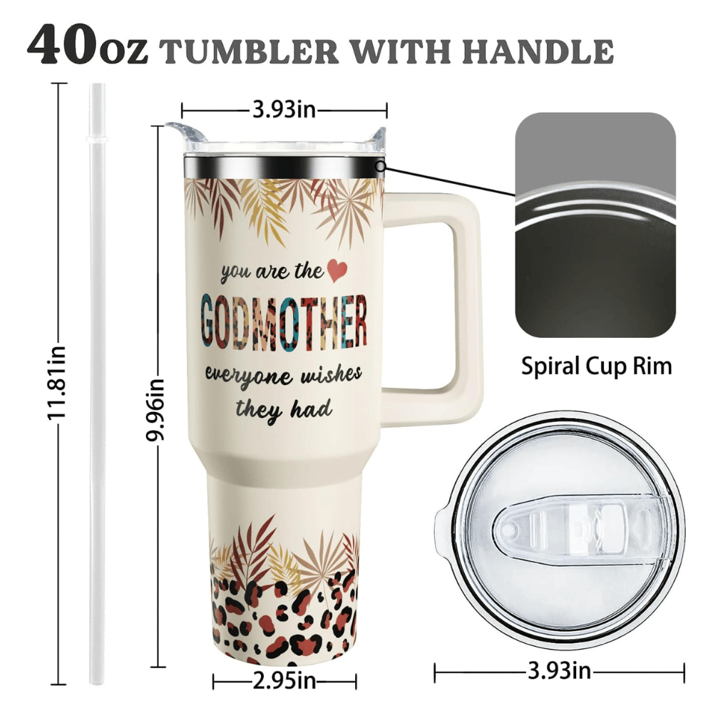 "Godmother" 40oz Insulated Tumbler | Perfect Godmother Proposal & Appreciation Gift