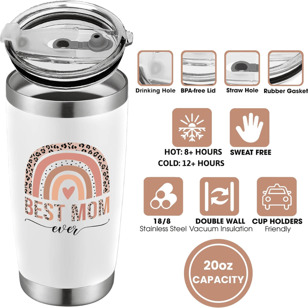 20oz "#1 Mom" Insulated Tumbler with Leak-Proof Lid | The Classic Gift for Every Mama