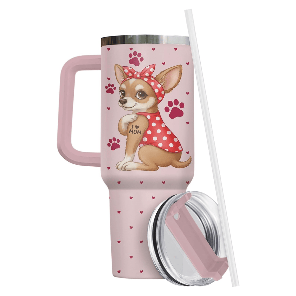 40oz "Chihuahua Mummy" Tumbler with Handle | The Ultimate Gift for Proud Dog Moms