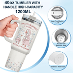 40oz "Mama Goose" Tumbler with Handle | The "Motherhood is the Realest Hood" Gift