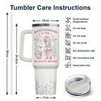40oz "Mama Goose" Tumbler with Handle | The "Motherhood is the Realest Hood" Gift