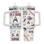 40oz "Baseball Mom" Tumbler with Handle | The Ultimate Bleacher-Ready Travel Mug