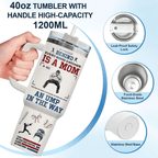 40oz "Baseball Mom" Tumbler with Handle | The Ultimate Bleacher-Ready Travel Mug