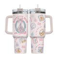 40oz "Mommy Era" Magic Tumbler | Whimsical Pink Castle Mom Vibes Travel Mug