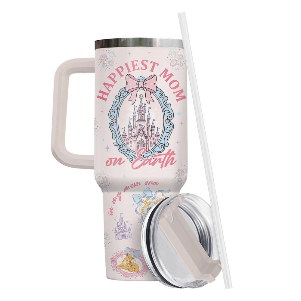 40oz "Mommy Era" Magic Tumbler | Whimsical Pink Castle Mom Vibes Travel Mug