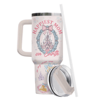 40oz "Mommy Era" Magic Tumbler | Whimsical Pink Castle Mom Vibes Travel Mug