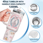40oz "Mommy Era" Magic Tumbler | Whimsical Pink Castle Mom Vibes Travel Mug