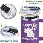 40oz "First Mother’s Day" Elephant Tumbler | Sentimental Milestone Gift for New Moms
