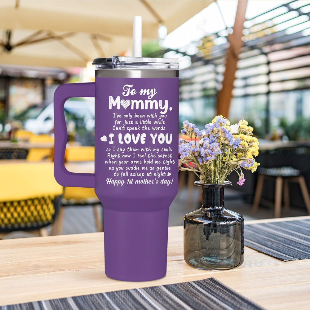 40oz "First Mother’s Day" Elephant Tumbler | Sentimental Milestone Gift for New Moms