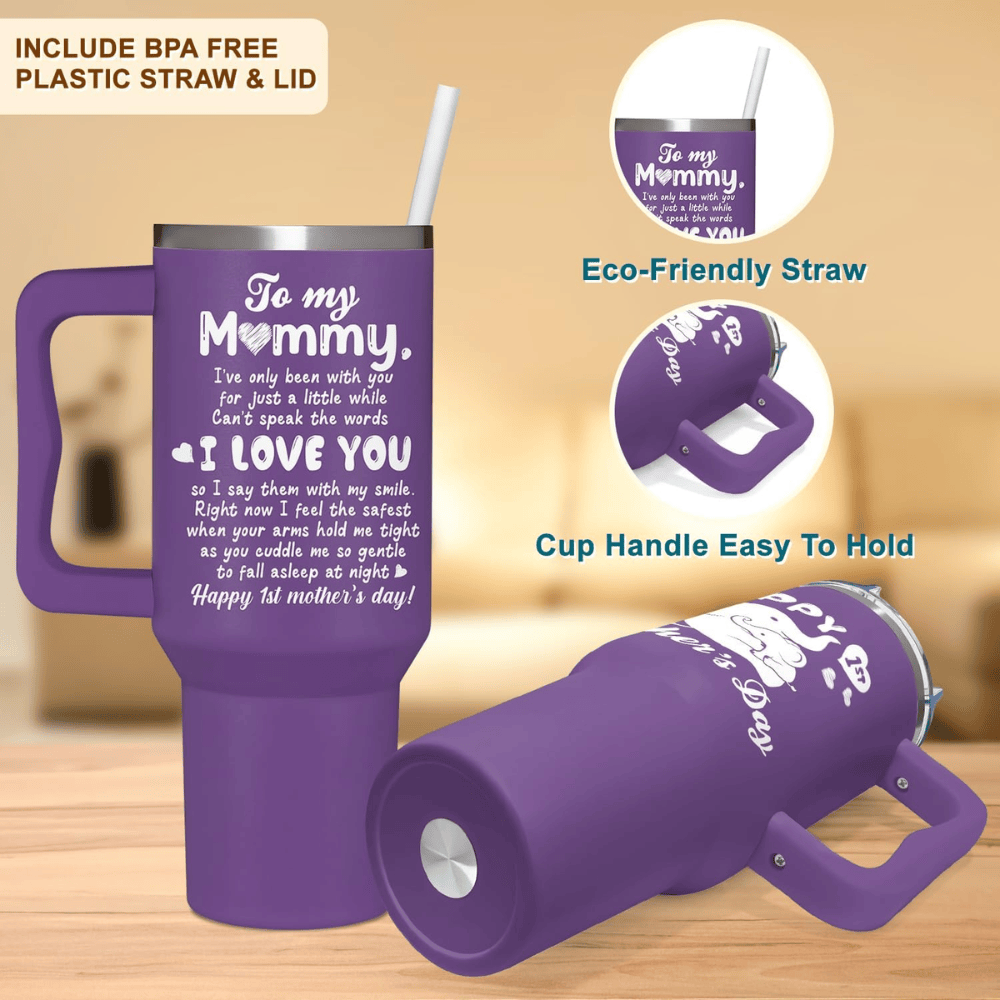 40oz "First Mother’s Day" Elephant Tumbler | Sentimental Milestone Gift for New Moms