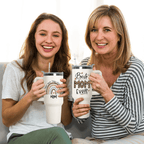 40oz "Best Mom Ever" Leopard & Butterfly Tumbler | Triple-Insulated Power Mug with Handle