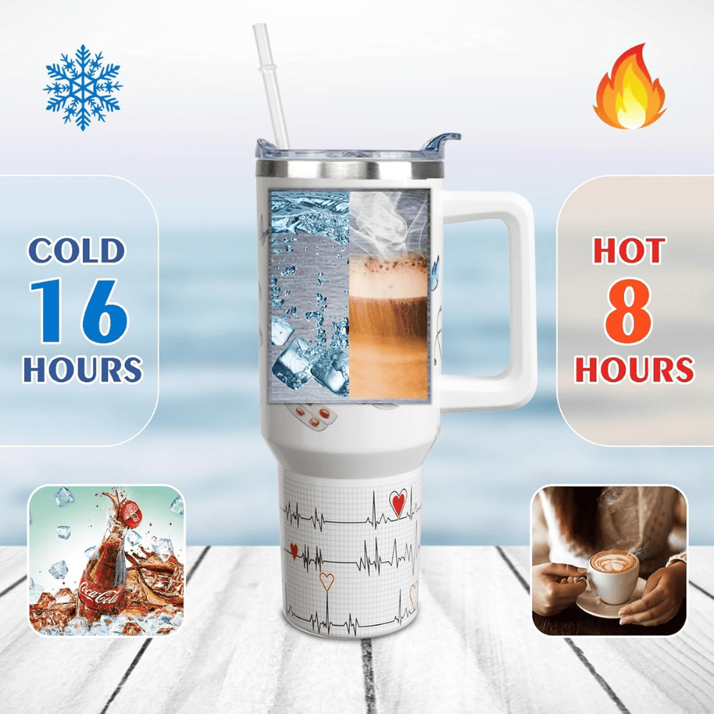 "Faith & Healing" 40oz Nurse Tumbler | Premium 4-Layer Insulated Christian Healthcare Gift