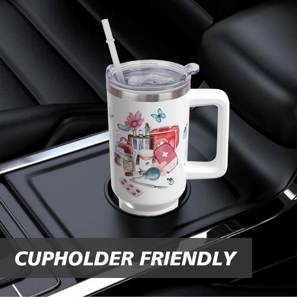 "Faith & Healing" 40oz Nurse Tumbler | Premium 4-Layer Insulated Christian Healthcare Gift